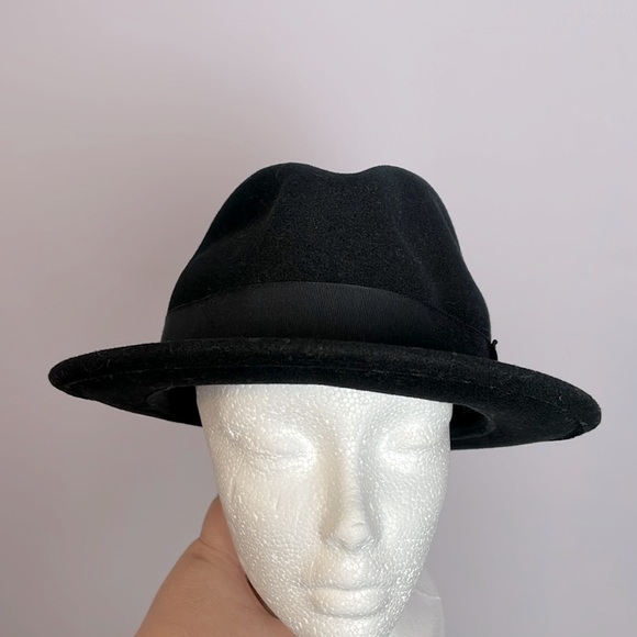 JJ Hat Center NY Capas Lite Felt Packable Water Repellent Wool Fedora M Black